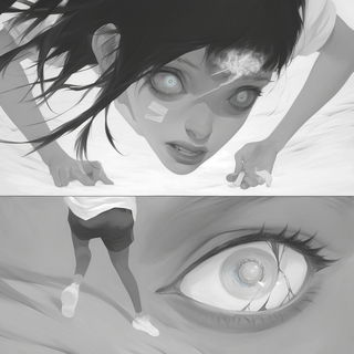 Manticore Redoubt style, Midjourney V6.1: black-and-white manga comic strip