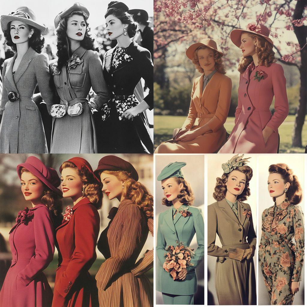 1940s fashion style, Midjourney V6.1, render 1 of 4