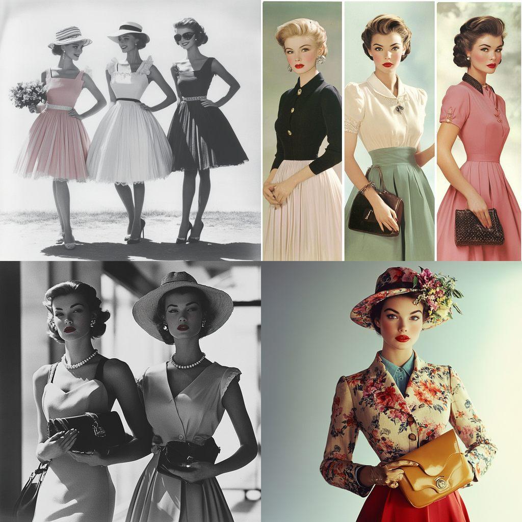 1950s fashion style, Midjourney V6.1, render 1 of 4