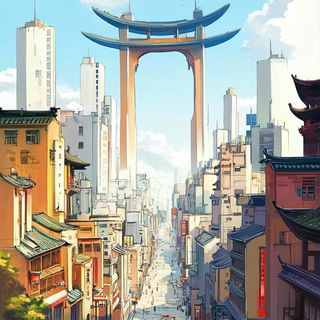 Afterimage Pilgrims style, Midjourney V6.1: megacity with futuristic bioarchitecture