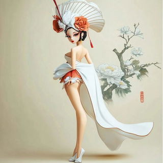 Afterimage Pilgrims style, Midjourney V6.1: haute-couture fashion outfit