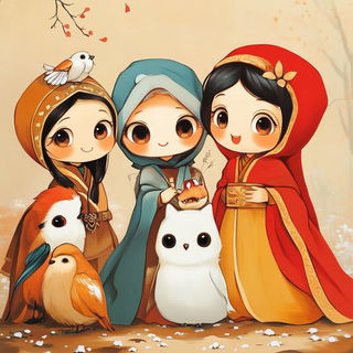 Afterimage Pilgrims style, Midjourney V6.1: traditional folk art