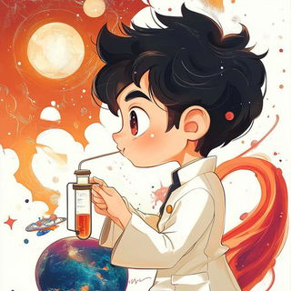 Afterimage Pilgrims style, Midjourney V6.1: editorial illustration for popular scientific magazine cover