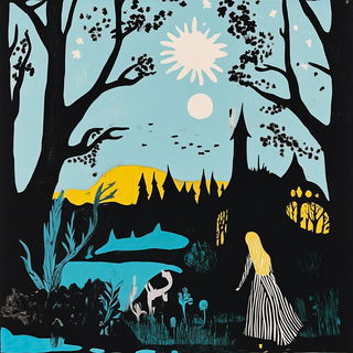 Profile Reservoir style, Midjourney V6.1: retro fairy-tale illustration