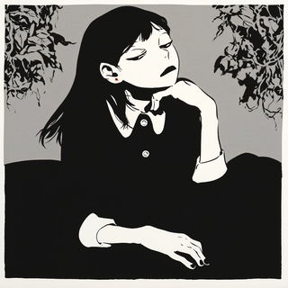 Profile Reservoir style, Midjourney V6.1: black-and-white manga comic strip