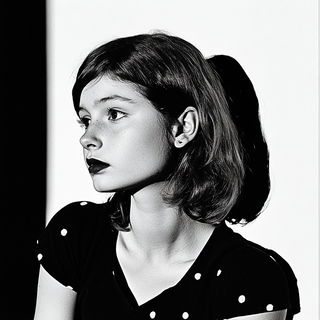 Profile Reservoir style, Midjourney V6.1: photographic portrait of female protagonist