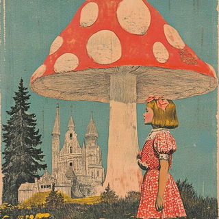 Archway Aquaflorics style, Midjourney V6.1: retro fairy-tale illustration