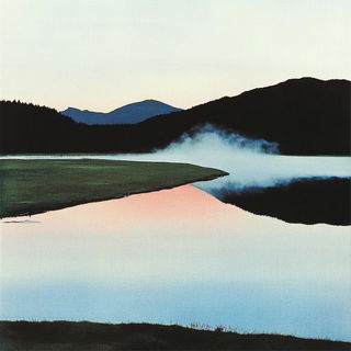 Feathered Waterstrike style, Midjourney V6.1: realistic landscape photograph of quiet dawn