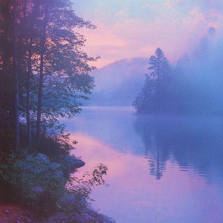 Ripplestone style, Midjourney V6.1: realistic landscape photograph of quiet dawn