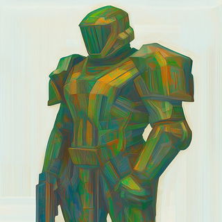 Engravorn style, Midjourney V6.1: concept art character design of retropunk steam knight