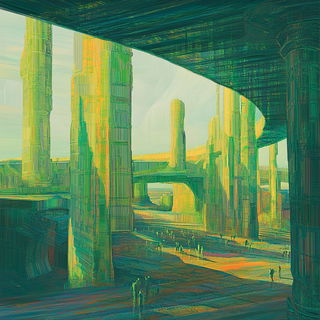 Engravorn style, Midjourney V6.1: cinematic shot from sci-fi movie