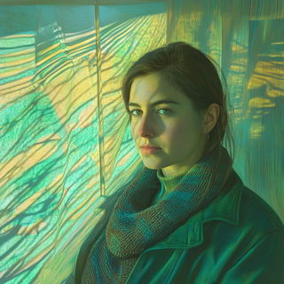 Engravorn style, Midjourney V6.1: photographic portrait of female protagonist