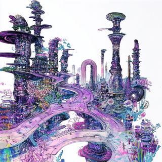 Cloudcurl Ossuary style, Midjourney V6.1: megacity with futuristic bioarchitecture