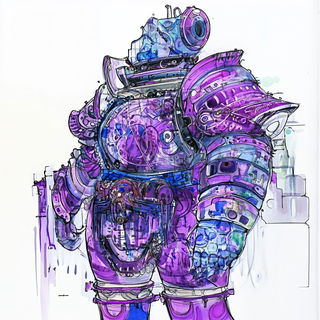 Cloudcurl Ossuary style, Midjourney V6.1: concept art character design of retropunk steam knight