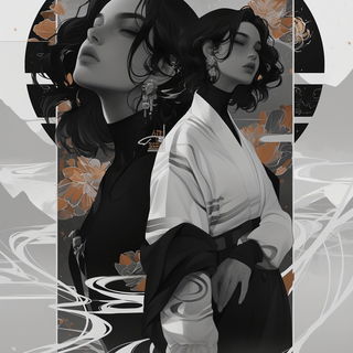 Koi Cloister style, Midjourney V6.1: black-and-white manga comic strip
