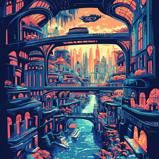 Cobaltrove style, Midjourney V6.1: megacity with futuristic bioarchitecture