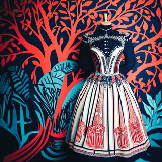 Cobaltrove style, Midjourney V6.1: haute-couture fashion outfit