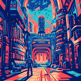 Cobaltrove style, Midjourney V6.1: cinematic shot from sci-fi movie