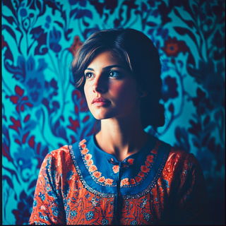 Cobaltrove style, Midjourney V6.1: photographic portrait of female protagonist