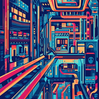 Cobaltrove style, Midjourney V6.1: technical infrastructure blueprint schematics