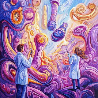 Xyloglyph style, Midjourney V6.1: editorial illustration for popular scientific magazine cover