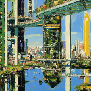 Thundercut style, Midjourney V6.1: megacity with futuristic bioarchitecture