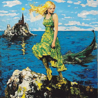 Thundercut style, Midjourney V6.1: retro fairy-tale illustration