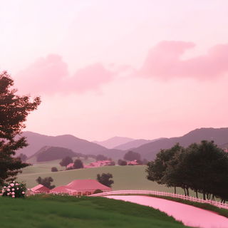 Lavachromia style, Midjourney V6.1: realistic landscape photograph of quiet dawn