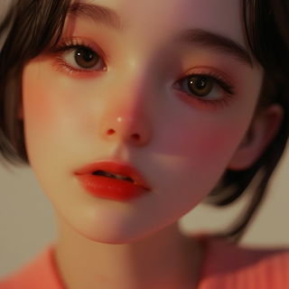 Lavachromia style, Midjourney V6.1: photographic portrait of female protagonist