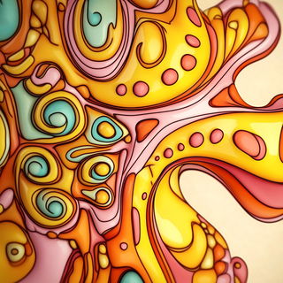 Quinacridone Topograph style, Midjourney V6.1: abstract 3D render