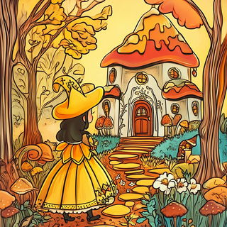 Quinacridone Topograph style, Midjourney V6.1: retro fairy-tale illustration