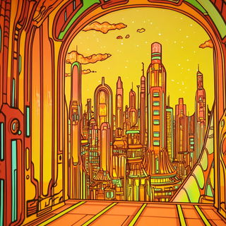 Quinacridone Topograph style, Midjourney V6.1: cinematic shot from sci-fi movie