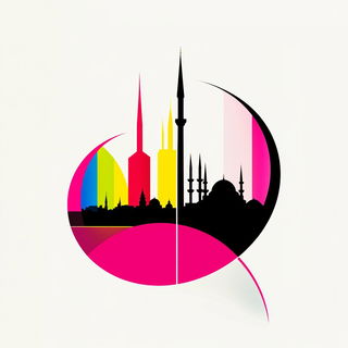 Engraviturgia style, Midjourney V6.1: bold minimalist logo design for Istanbul city municipal services