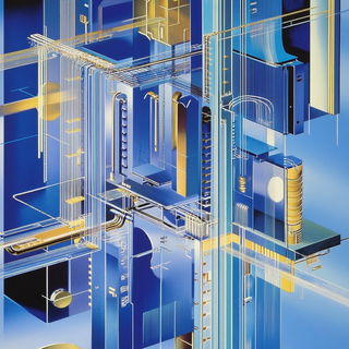 Mistsaucer Modernism style, Midjourney V6.1: technical infrastructure blueprint schematics