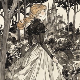 Briarshield Atelier style, Midjourney V6.1: retro fairy-tale illustration