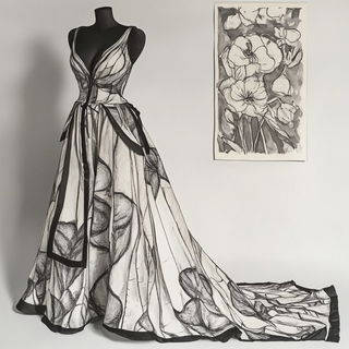 Briarshield Atelier style, Midjourney V6.1: haute-couture fashion outfit