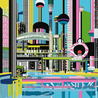 Masonryth style, Midjourney V6.1: megacity with futuristic bioarchitecture