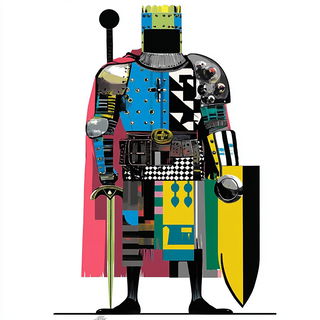 Masonryth style, Midjourney V6.1: concept art character design of retropunk steam knight