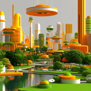 Terracette style, Midjourney V6.1: megacity with futuristic bioarchitecture