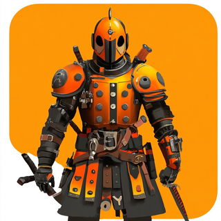Terracette style, Midjourney V6.1: concept art character design of retropunk steam knight