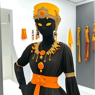 Terracette style, Midjourney V6.1: haute-couture fashion outfit