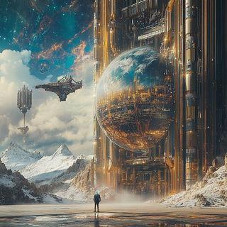 Paper Aviary style, Midjourney V6.1: cinematic shot from sci-fi movie