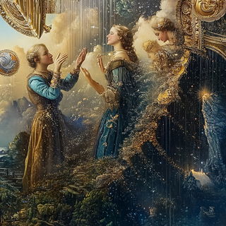 Paper Aviary style, Midjourney V6.1: classical 18th-century oil painting