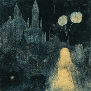 Bluebell Meridian style, Midjourney V6.1: retro fairy-tale illustration