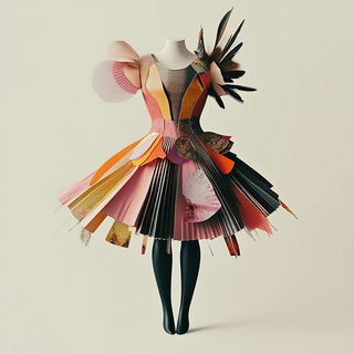 Scalacanto style, Midjourney V6.1: haute-couture fashion outfit