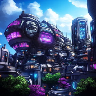 Emulsion Trekism style, Midjourney V6.1: megacity with futuristic bioarchitecture