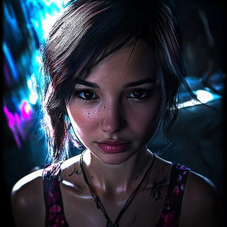 Emulsion Trekism style, Midjourney V6.1: photographic portrait of female protagonist
