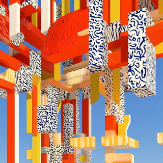 Cloisonne Coast style, Midjourney V6.1: abstract 3D render