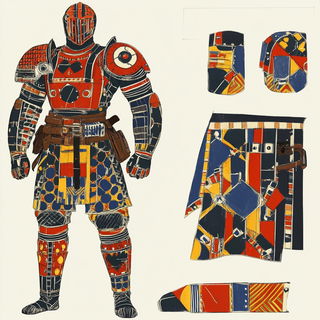 Cloisonne Coast style, Midjourney V6.1: concept art character design of retropunk steam knight