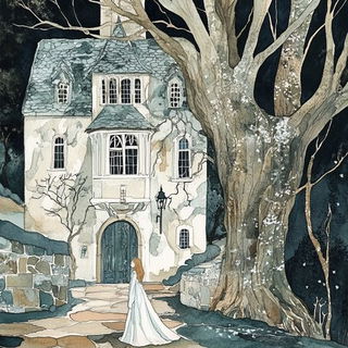 Arch and Thread style, Midjourney V6.1: retro fairy-tale illustration